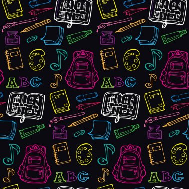 Elle çizilmiş okul desen