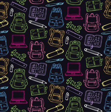 Elle çizilmiş doodle okul desen