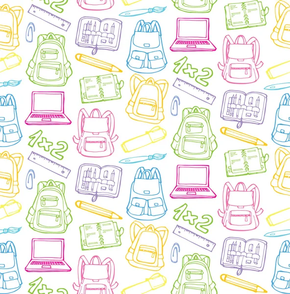 Elle çizilmiş doodle okul desen