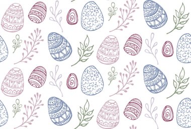 Elle çizilmiş doodle Paskalya desen
