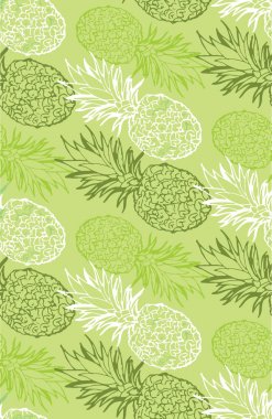 Elle çizilmiş doodle ananas desen