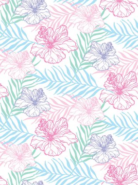 Elle çizilmiş doodle tropikal desen bırakır