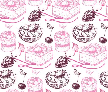 Elle çizilmiş doodle tatlı desen