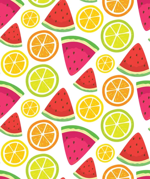 Patrón Con Cítricos Watrmelon Helado — Vector de stock