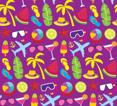 Yaz düz renk vektör desen