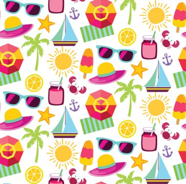 Yaz düz renk vektör desen