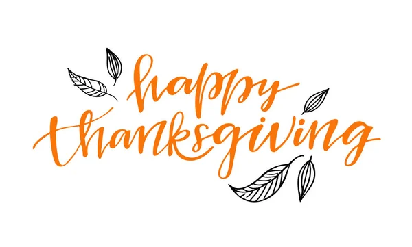 Danke Sagen Happy Thanksgiving Day Handgezeichnetes Postkartenschablone Banner — Stockvektor