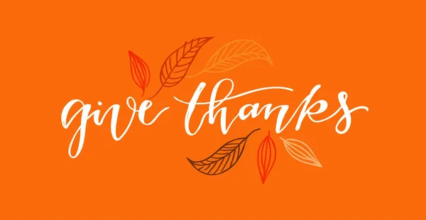 Δώστε Ευχαριστίες Ευτυχισμένη Ημέρα Ευχαριστιών Χειροποίητα Γράμματα Καρτ Ποστάλ Πρότυπο — Διανυσματικό Αρχείο