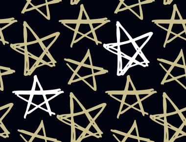 Yıldızlarla çizilmiş sevimli el çizimi çizimi arkaplan