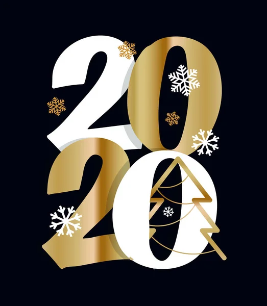 Bonne Année 2020 Avec Rat Mignon Belle Carte Postale Lettrage — Image vectorielle