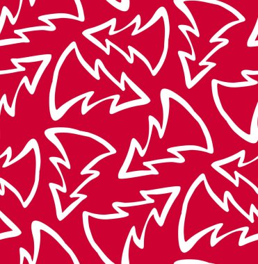 Sevimli el çizimi karalama şablonu arkaplanı Noel ağacı ile