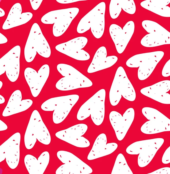 Lindo Dibujado Mano Doodle Patrón Fondo Con Corazón — Archivo Imágenes Vectoriales