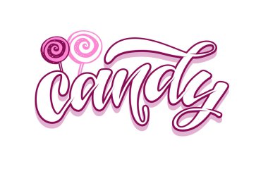 Şeker Çubuğu - şirin el çizimi karalama etiketi şablonu