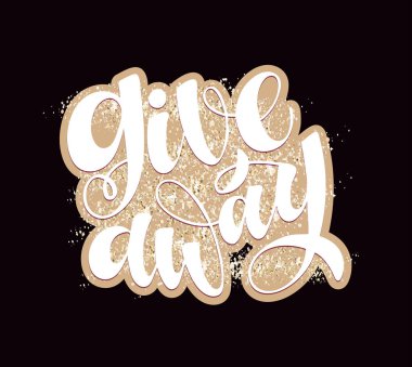 Vermek - sevimli el çizilmiş karalama harfleri etiketi