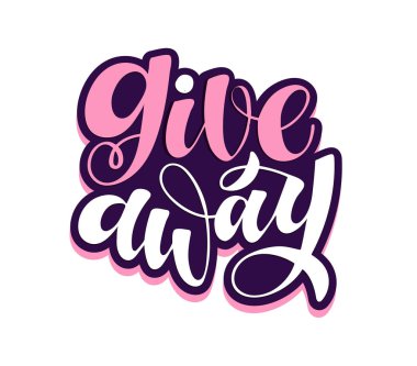 Vermek - sevimli el çizilmiş karalama harfleri etiketi