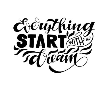 Motivasyon el çizimi, kartpostal sanatı.