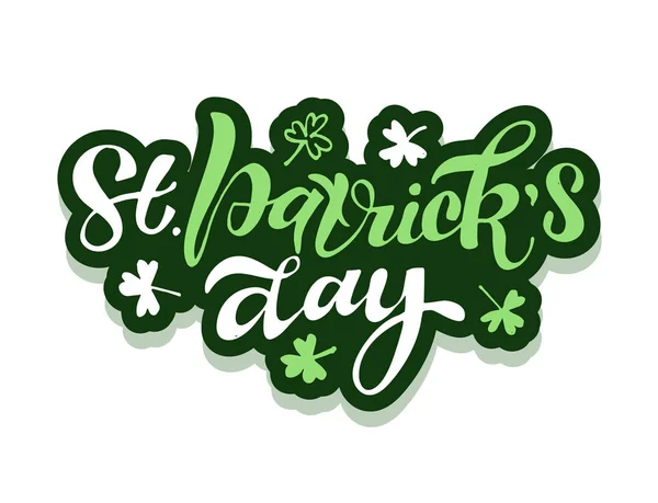 Patrick Day Irische Feier Niedliche Handgezeichnete Doodle Schriftzug Postkarte Banner — Stockvektor