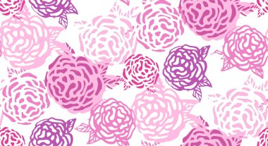 Sevimli el çizimi çiçek desenli arkaplan ve güzel çiçekler..