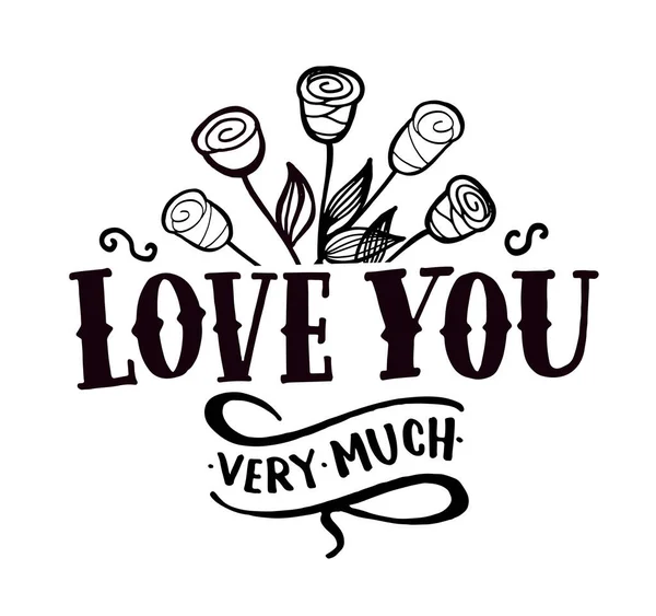 Cartão Com Slogan Sobre Amor Belo Estilo Ilustração Vetorial Composição — Vetor de Stock
