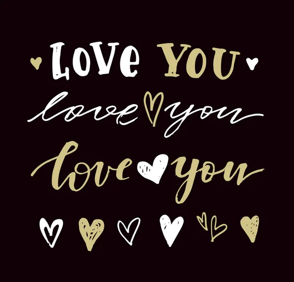 Carte Avec Slogan Sur Amour Dans Beau Style Illustration Vectorielle — Image vectorielle