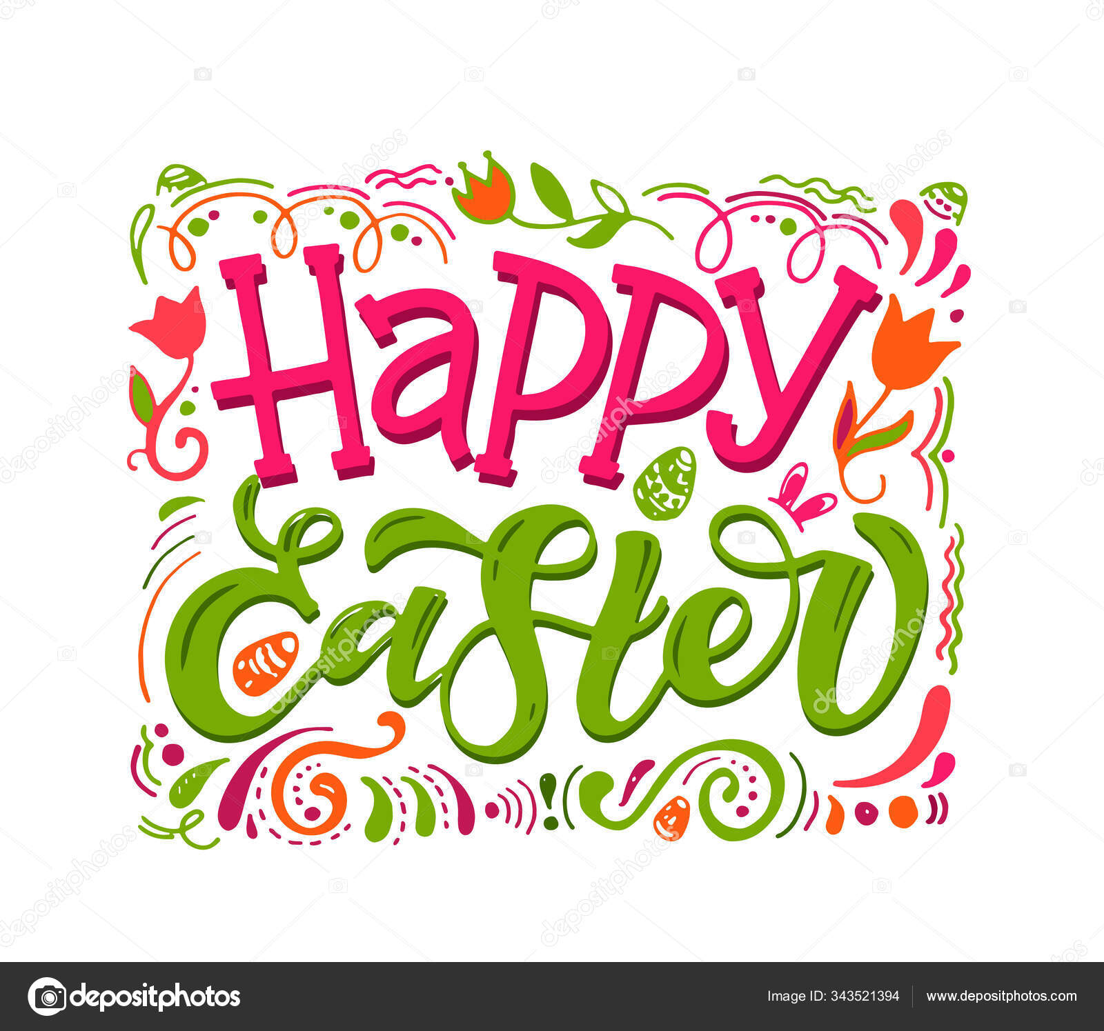 God Påske Søt Håndtegnet Skrifttegn Inspirerende Motivasjon Sitat  Bokstavkunst stockvektor © jane55 #343521394, image size:1600x1495