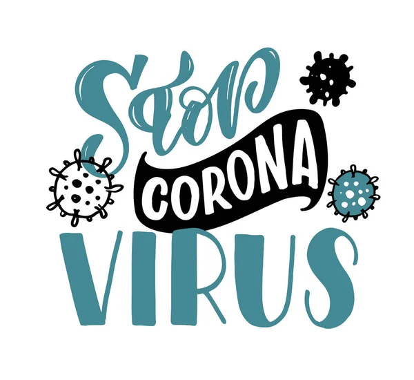 Bannière Protection Contre Lettrage Coronavirus Arrêt Pandémique Éclosion Nouveau Coronavirus — Image vectorielle