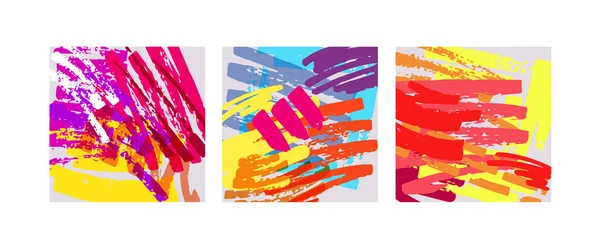 トレンドデザイン ソーシャルメディアのストーリーテンプレート 手描きのスクリブルで明るい色抽象的なパターン 季節の販売の旗 誕生日パーティーや記念日の招待状 パターン背景セット — ストックベクタ