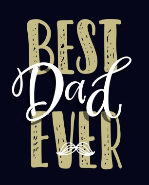 Babalar Günün kutlu olsun. Kartpostal karalamak için güzel el çizimi. Pankart için harf sanatı, davet.