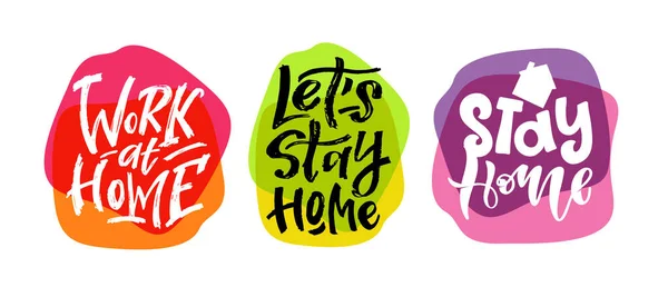 Stay Home Slogan Lettering Typography Poster Text Self Quarine Time — Stock Vector