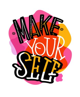 Motivasyon el çizimi karalama alıntısı. Kartpostal yolluyorum. İçinde ilham mektupları olan bir poster.