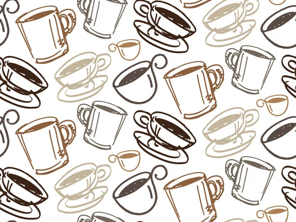 Кофе Время Милые Рисованные Вручную Каракули Письма Искусства Шаблон Баннера — стоковый вектор