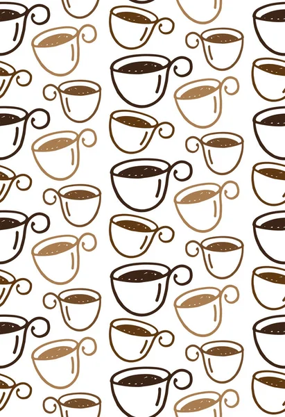 Ручной Рисунок Рисунок Рисунка Фона Время Кофе Текстура Чашки Кофе — стоковый вектор