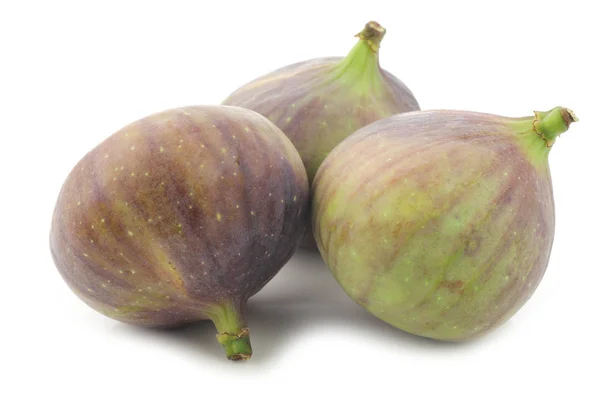 Three Figs Ficus Carica White Background — Stock Photo, Image