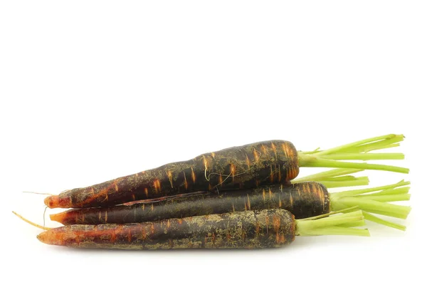 Zanahorias Negras Sobre Fondo Blanco —  Fotos de Stock