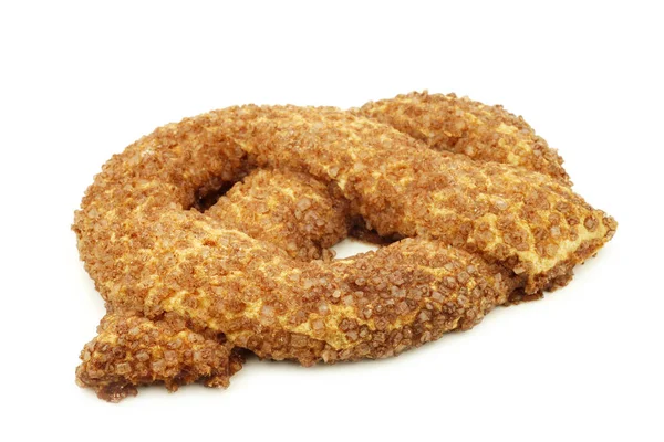 伝統的なオランダのクッキー Krakeling と呼ばれる白い背景 — ストック写真