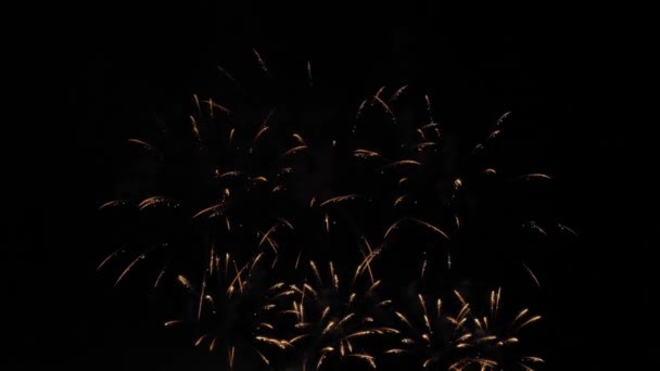 Feux d'artifice dorés Gros plan Mouvement lent 