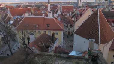 Tallinn, Estonya-Aralık 25,2017: Aşağıdan yukarıya Old Town, Panorama