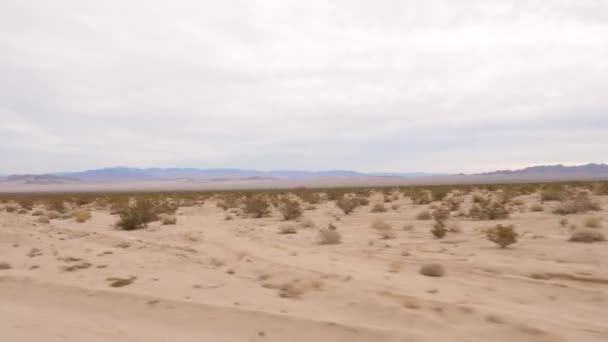 В рух вид з вікна автомобіля на мляві пустельний долини, повільний рух 4 к — стокове відео
