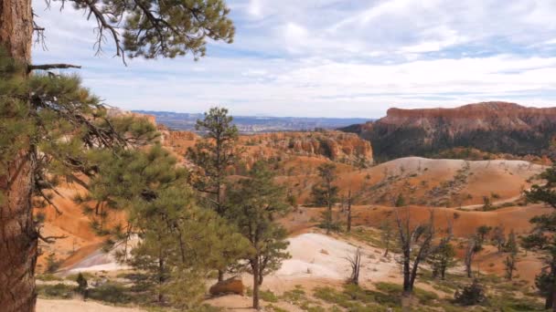 Panorama On Amazing Sand Mountain Red Orange Bryce Canyon National Park 4k — Stock Video