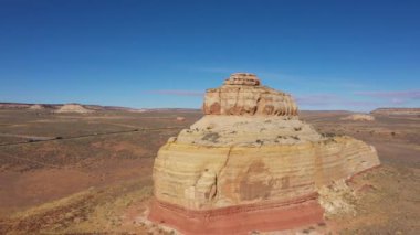 Batı Utah Çölünde Yüksek Kilise Rock Butte Bej Rengi Hava Görüntüsü