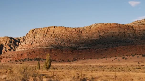 Red Orange Rocks Massive At Sunset In Motion — 图库视频影像