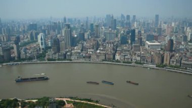 Şangay, Çin - 21 Mayıs 2019: Gökdelenli Finans Merkezi Panoraması