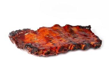 Beyaz, sığ odaklanmak izole ızgara kaburga