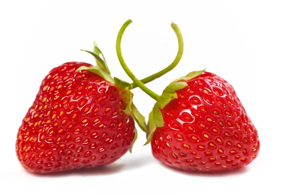 孤立的白色背景，浅焦点上的草莓 — 图库照片