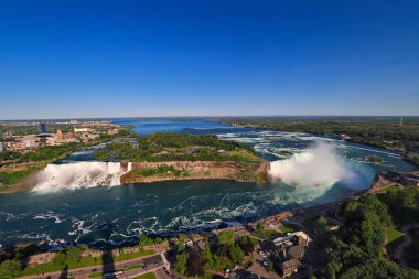 The aerial view of the Niagara Falls, Ontario, Canada clipart