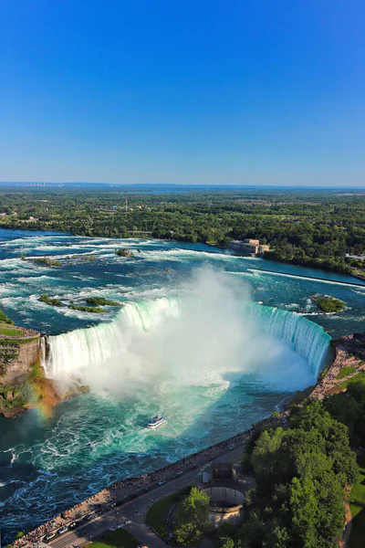 Widok Wodospad Horseshoe Tęczą Wodospad Niagara Ontario Kanada — Zdjęcie stockowe