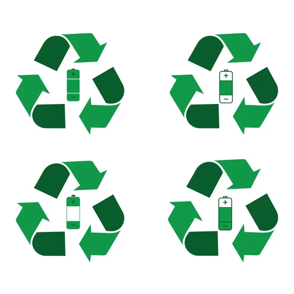 Logo recyclage batterie — Image vectorielle