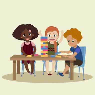 Jenga. Ahşap blok oyun jenga çocuk oyun