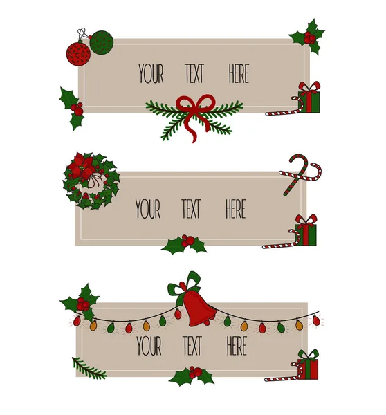 Feliz Navidad. Grreting card. Tarjeta Vintage . — Vector de stock