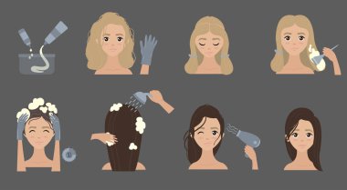 Saç rengini değiştirmek için adımları. Saç şekillendirme.